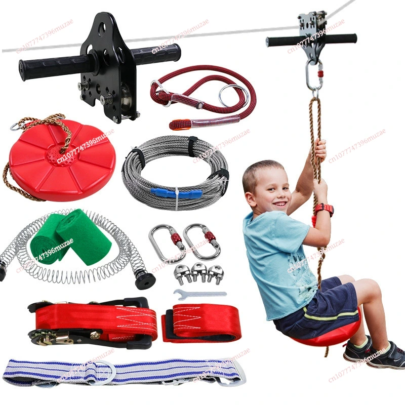 Kids Zipline Kit Steel Cable H - Outdoor Adventure Ziplines & Waterfall recension och pris