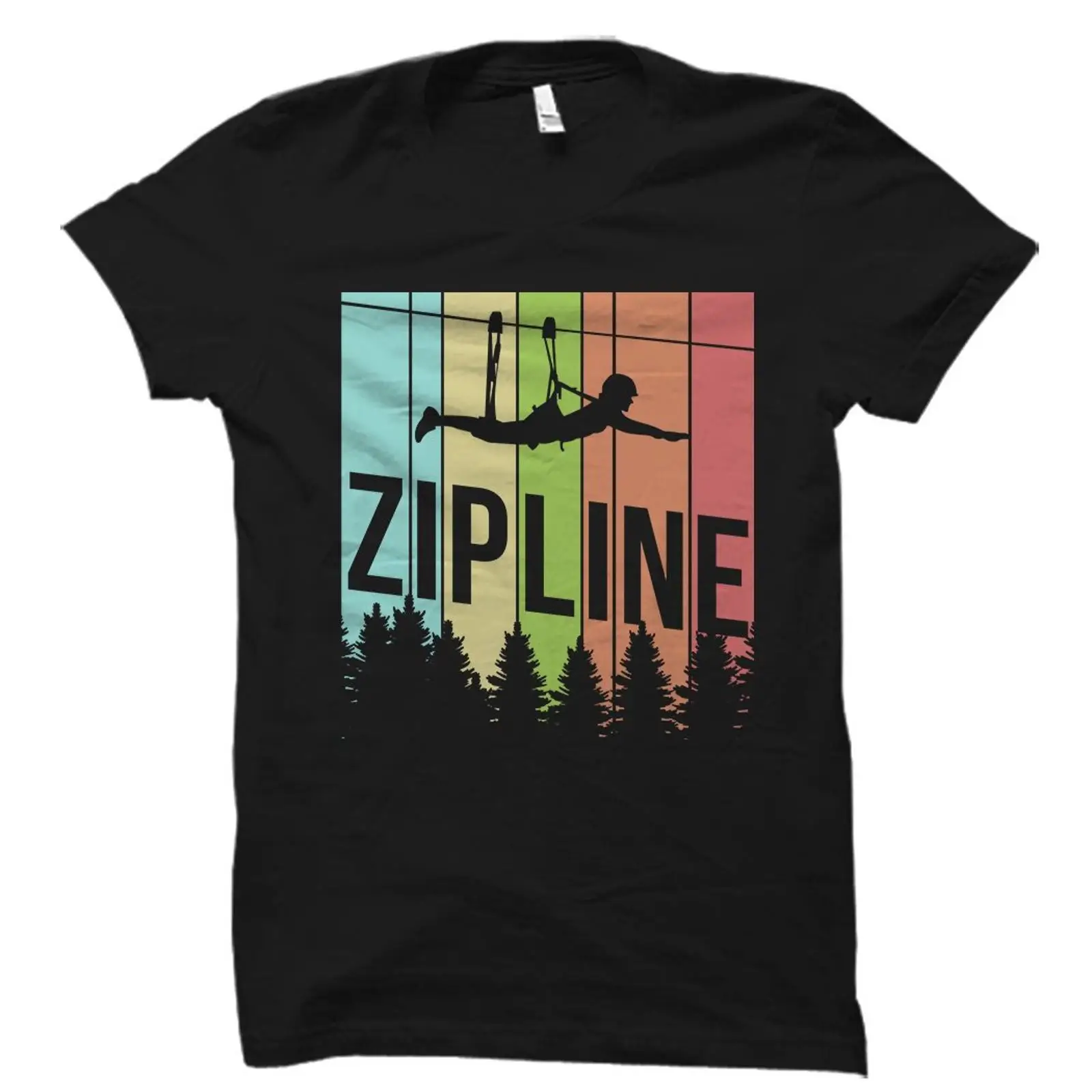 Vintage Retro Zipline T shirt  - Outdoor Adventure Ziplines & Waterfall recension och pris